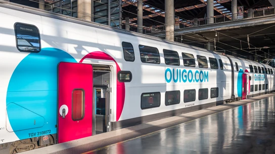Imagen de archivo de un tren de Ouigo. Imagen de archivo de un tren de Ouigo.