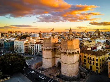 Vista aérea del casco antiguo de Valencia Vista aérea del casco antiguo de Valencia