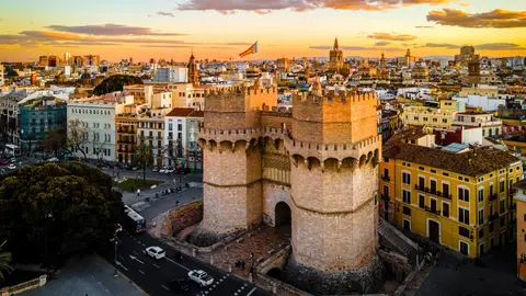 Vista aérea del casco antiguo de Valencia Vista aérea del casco antiguo de Valencia