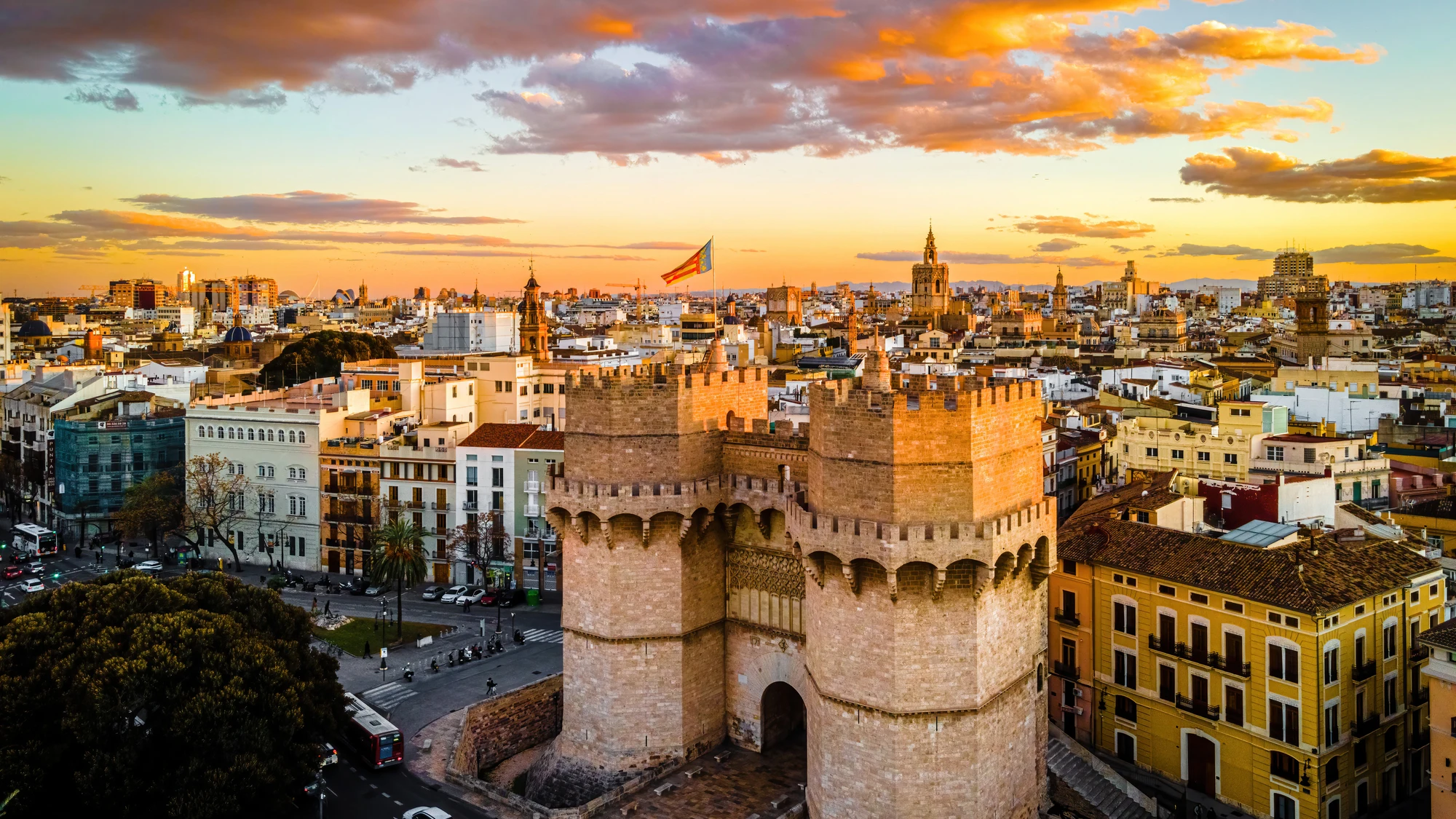 Vista a&eacute;rea del casco antiguo de Valencia