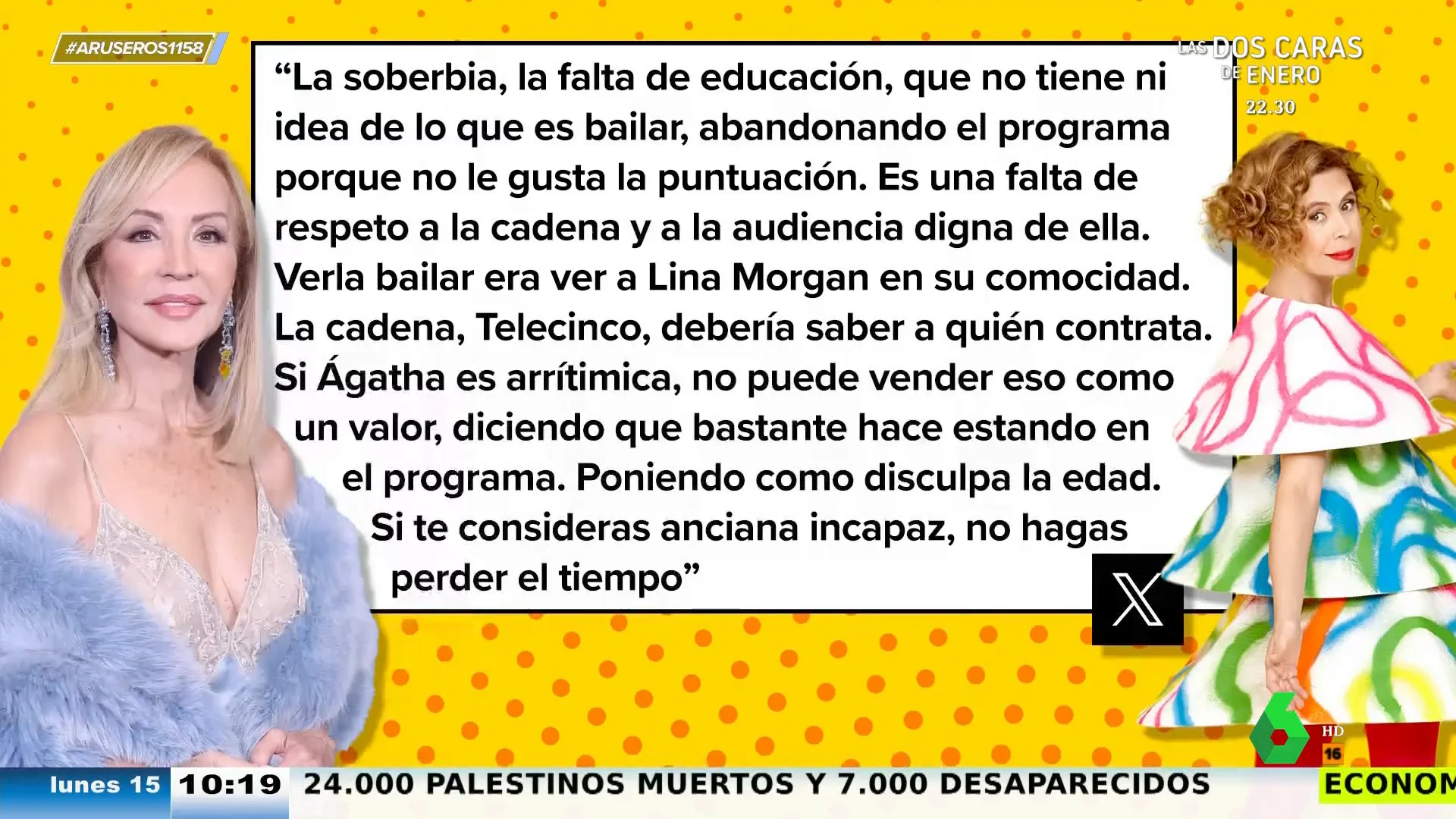 Carmen Lomana, a Ágatha Ruiz de la Prada tras abandonar un programa: "Si te consideras anciana incapaz no hagas perder el tiempo"