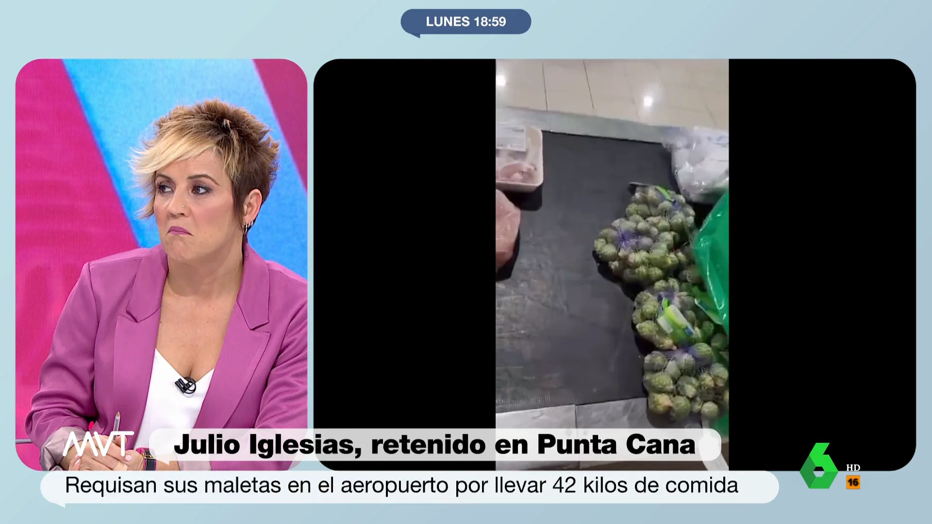 "¿Quién de la mesa nunca ha metido nada de comida en una maleta?", pregunta María Claver en Más Vale Tarde tras la retención de Julio Iglesias en República Dominicana con 42 kilos de comida. La respuesta de Cristina Pardo, en este vídeo.