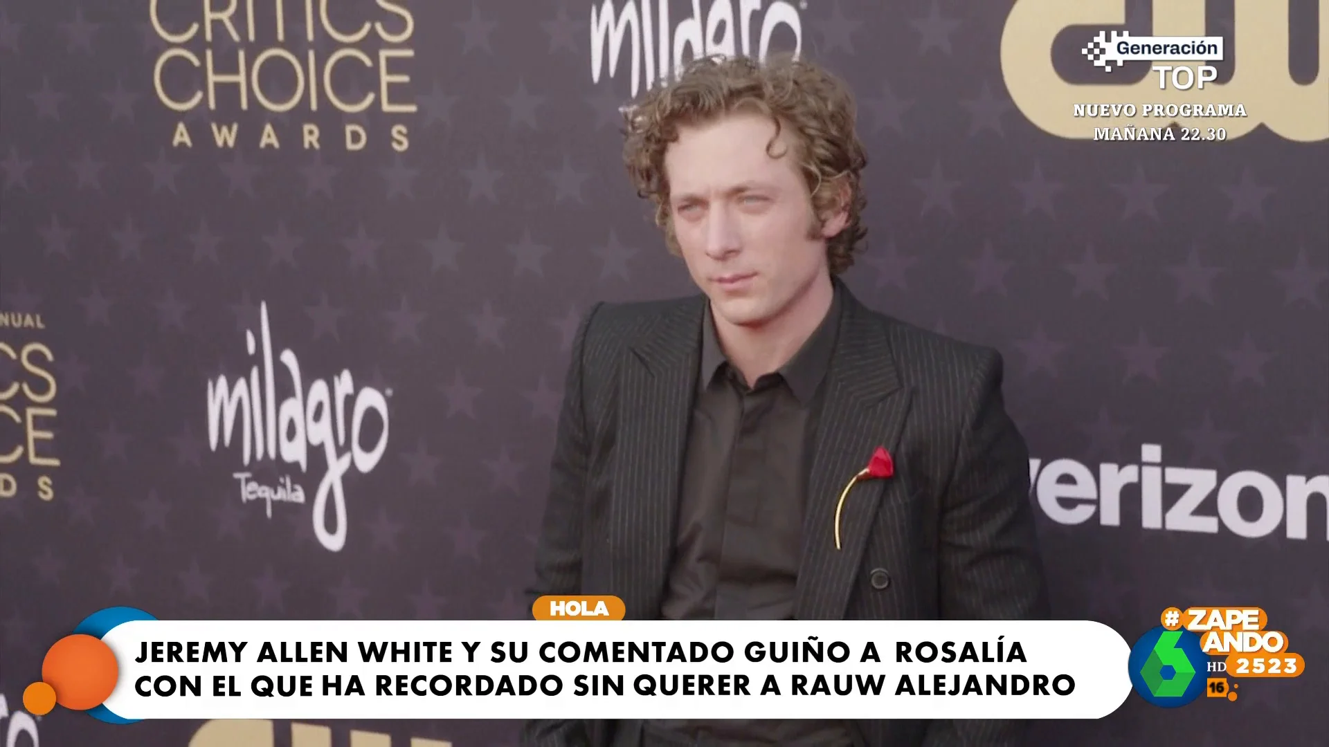 El broche de Jeremy Allen White con guiño a Rosalía y a Rauw Alejandro