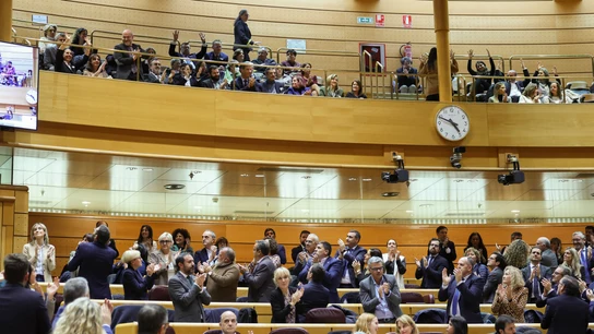 Personas aplauden desde la tribuna de invitados la eliminación del término "disminuidos" de la Constitución Personas aplauden desde la tribuna de invitados la eliminación del término "disminuidos" de la Constitución