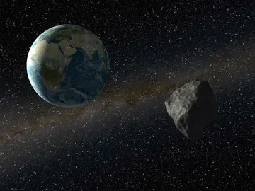Representación de un asteroide cercano a la Tierra Representación de un asteroide cercano a la Tierra