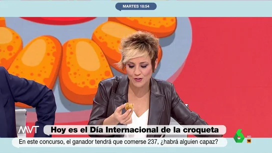 El talento de Cristina Pardo adivinando el sabor de las croquetas "Estoy saboreando cada croqueta como si fuera la última", comenta Cristina Pardo, que en este vídeo demuestra tener más paladar que sus compañeros de Mas Vale Tarde a la hora de adivinar los sabores de las croquetas.
