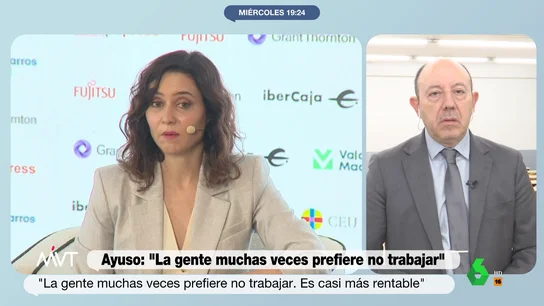 Gonzalo Bernardos responde a Isabel Díaz Ayuso "Les ha costado mucho sacarse una carrera o una FP y no quieren trabajar en cualquier cosa y, sobre todo, quieren que la empresa les promocione y apueste por ellos y no ser solo mano de obra barata de usar y tirar", sentencia Bernardos.