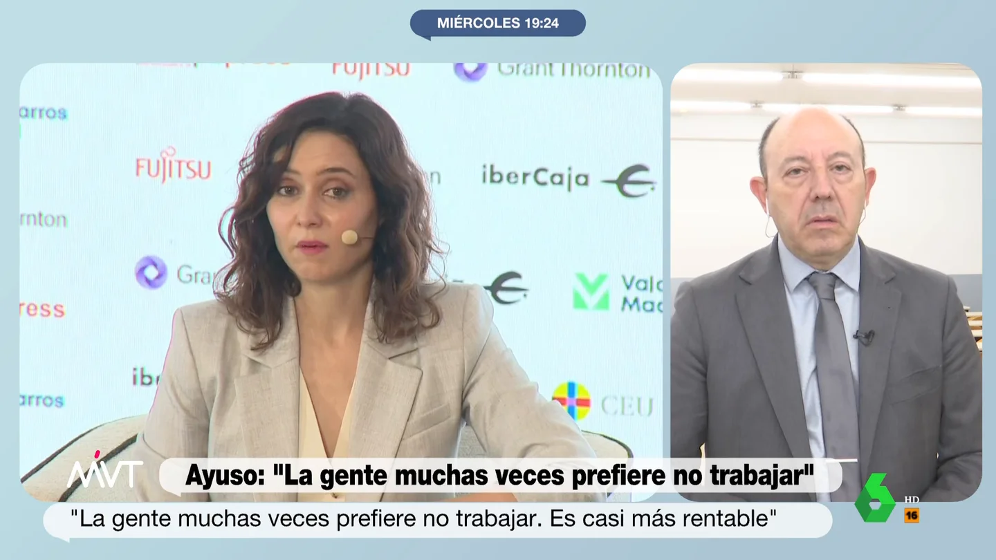 Gonzalo Bernardos responde a Isabel Díaz Ayuso "Les ha costado mucho sacarse una carrera o una FP y no quieren trabajar en cualquier cosa y, sobre todo, quieren que la empresa les promocione y apueste por ellos y no ser solo mano de obra barata de usar y tirar", sentencia Bernardos.