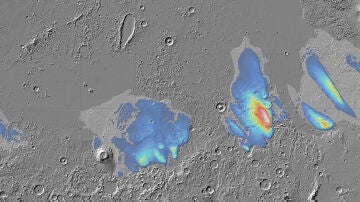 Descubren grandes depósitos de hielo bajo el ecuador de Marte, claves para futuras misiones