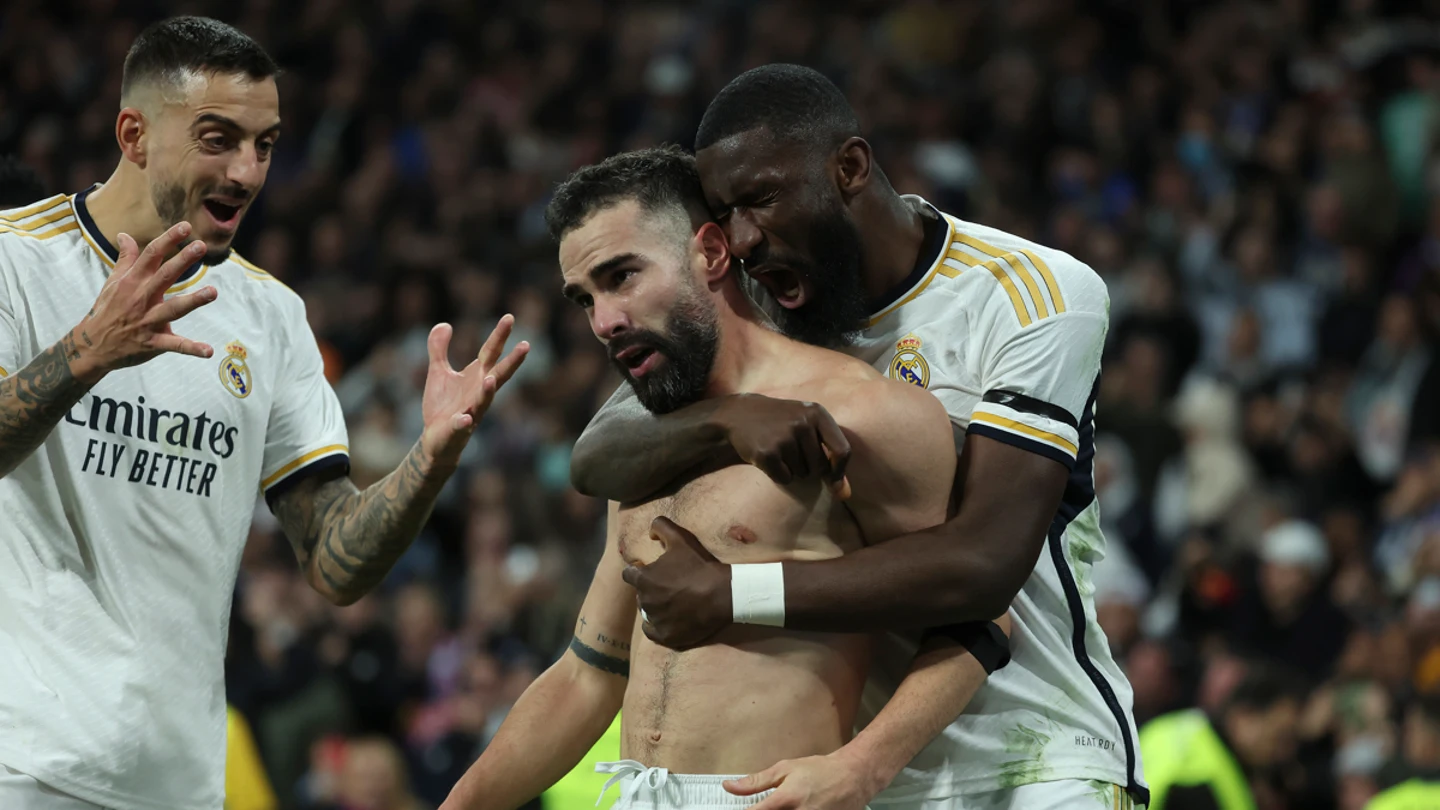 Dani Carvajal celebra un gol con el Real Madrid Dani Carvajal celebra un gol con el Real Madrid