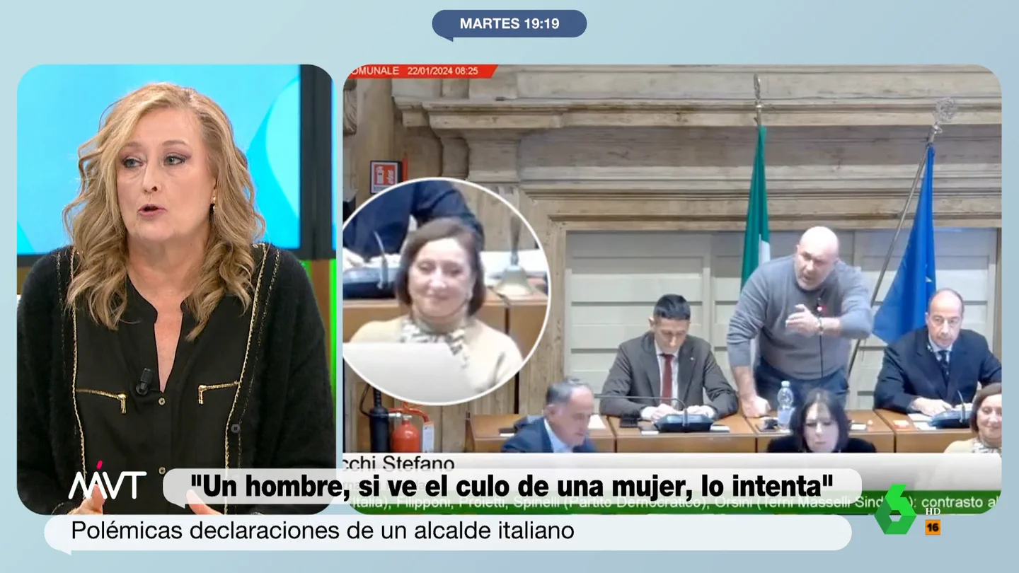 Elisa Beni, tras oír a un alcalde italiano justificar que se toque el culo a las mujeres "La sociedad italiana es un poco diferente, si uno ve la televisión sigue teniendo una cosificación de las mujeres que aquí creo que ya hemos superado", comenta Elisa Beni en este vídeo sobre las declaraciones machistas de un alcalde italiano.