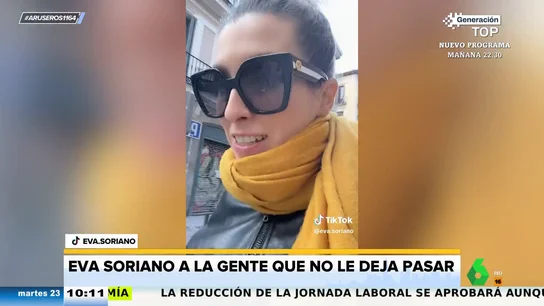 La reflexión viral de Eva Soriano cuando no la dejan pasar en la calle: "Te sientes con la capacidad de insultar" La reflexión viral de Eva Soriano cuando no la dejan pasar en la calle: "Te sientes con la capacidad de insultar"