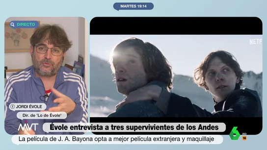 Jordi Évole, tras hablar con tres supervivientes de los Andes "Visto desde nuestra perspectiva es casi imposible de entender. Hay que hacerse a la circunstancias que se encontraron estos chavales que eran compañeros de un equipo de rugby", comenta Jordi Évole en este vídeo de Más Vale Tarde.
