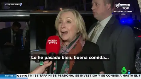 Hillary Clinton, en su visita a Sevilla y Madrid: "Me encanta España. Buen tiempo, buena comida, gente bonita..."