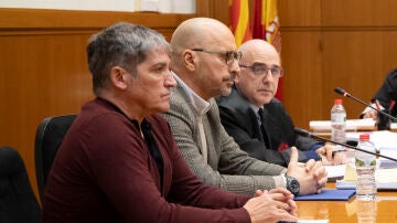 Los paparazzi Gustavo González y Diego Arrabal en la Audiencia de Barcelona, en juicio por fotografiar a la presentadora de televisión Mariló Montero