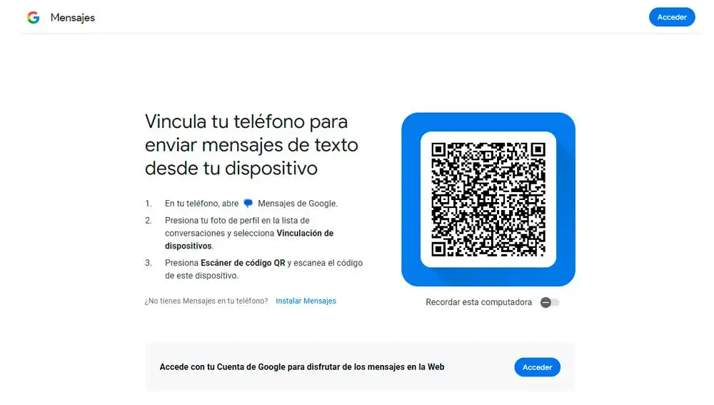 Mensajes, vinculando dispositivos Mensajes, vinculando dispositivos