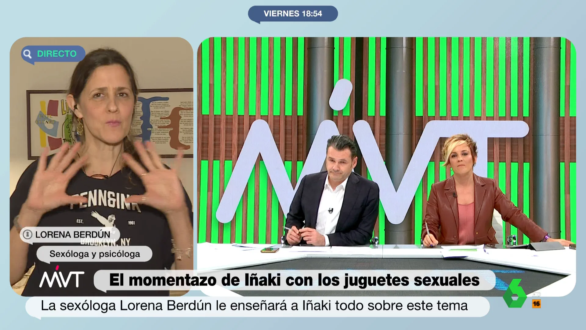 Lorena Berdún, en Más Vale Tarde