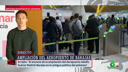 Errej&oacute;n compara la ampliaci&oacute;n de Barajas con la F&oacute;rmula 1 de Ayuso: "Es la vieja pol&iacute;tica del pelotazo"