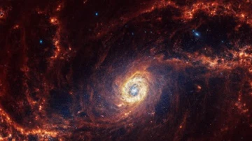 La galaxia espiral NGC 1672 se encuentra a 60 millones de años luz, en la constelación de Dorado.