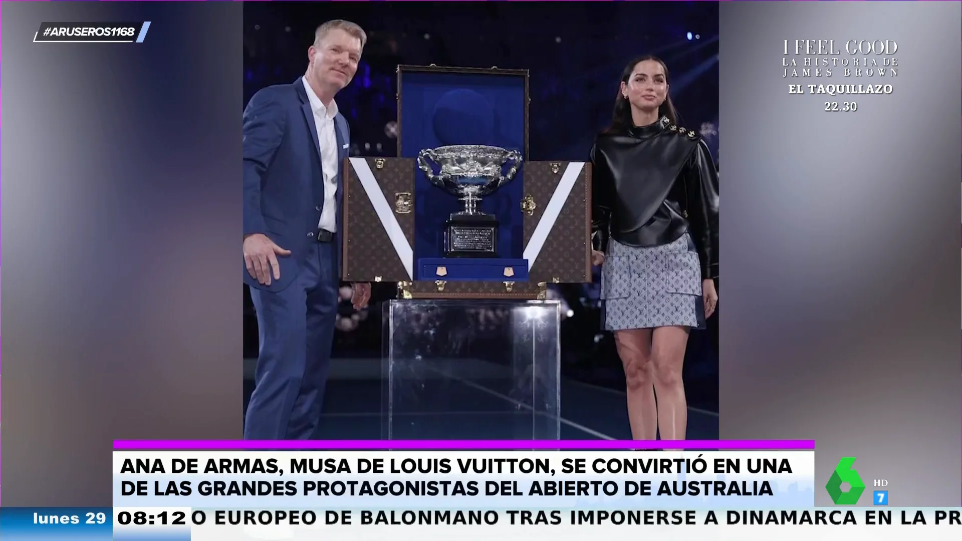 Ana de Armas eclipsa en el Open de Australia: así descubrió el prestigioso trofeo en un baúl de Louis Vuitton