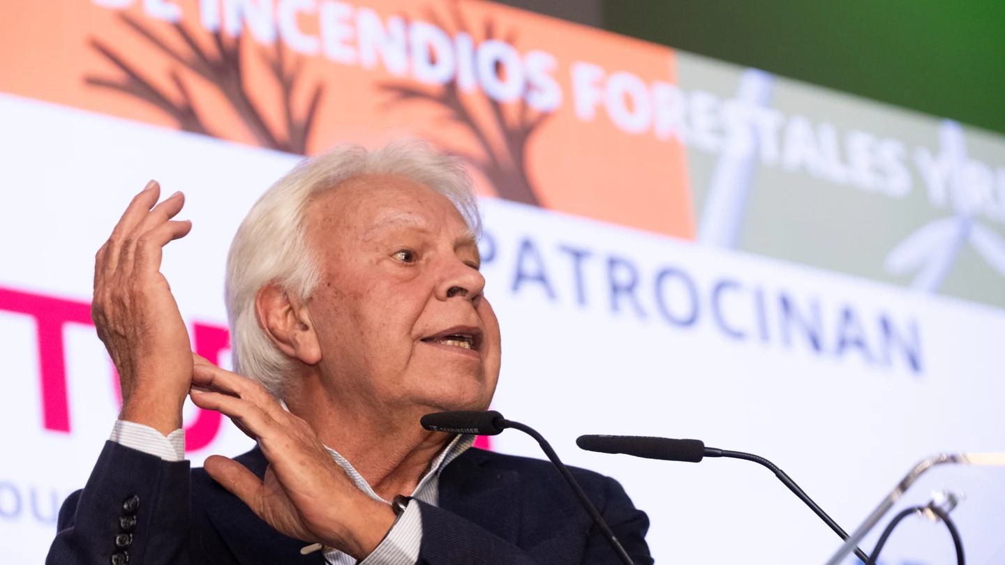 El expresidente del Gobierno Felipe González, durante su intervención en las II Jornadas de Incendios Forestales y Riesgos Naturales El expresidente del Gobierno Felipe González, durante su intervención en las II Jornadas de Incendios Forestales y Riesgos Naturales