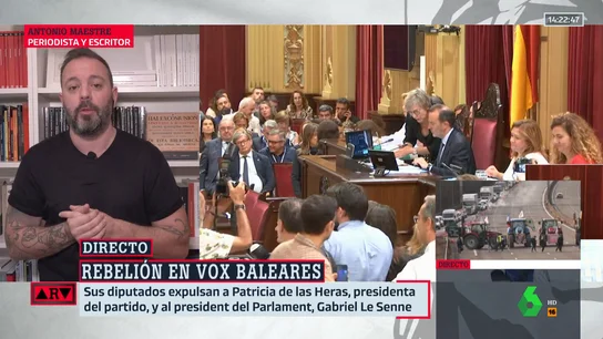 El análisis de Antonio Maestre tras lo ocurrido con Vox Baleares: "Cuando hay desconfianza, hay purgas" El análisis de Antonio Maestre tras lo ocurrido con Vox Baleares: "Cuando hay desconfianza, hay purgas"