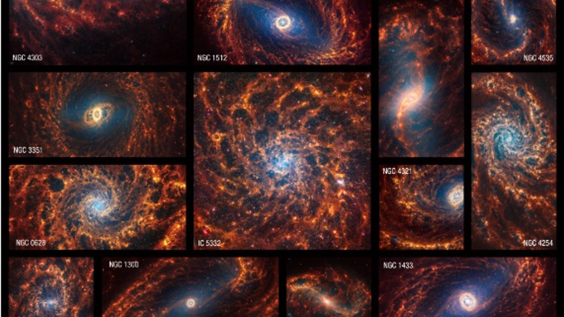 El telescopio de la NASA James Wbb revela la estructura de 19 galaxias espirales cercanas