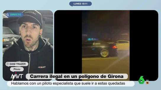 Dani Trazer, piloto de carreras, en Más Vale Tarde. Dani Trazer, piloto de carreras.