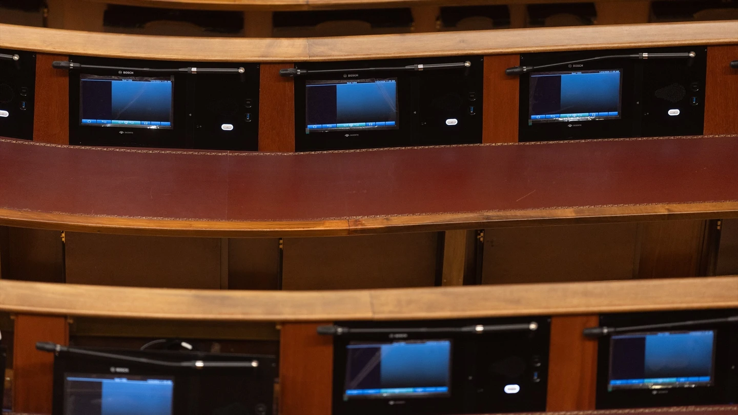 Vista de pantallas táctiles, en el Congreso de los Diputados, a 23 de enero de 2024, en Madrid (España). Vista de pantallas táctiles, en el Congreso de los Diputados, a 23 de enero de 2024, en Madrid (España).