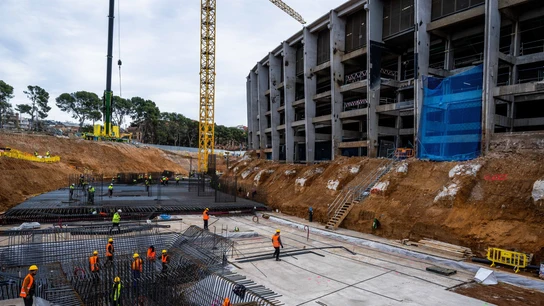 Obras en el Spotify Camp Nou del FC Barcelona a mediados de enero de 2024 Obras en el Spotify Camp Nou del FC Barcelona a mediados de enero de 2024