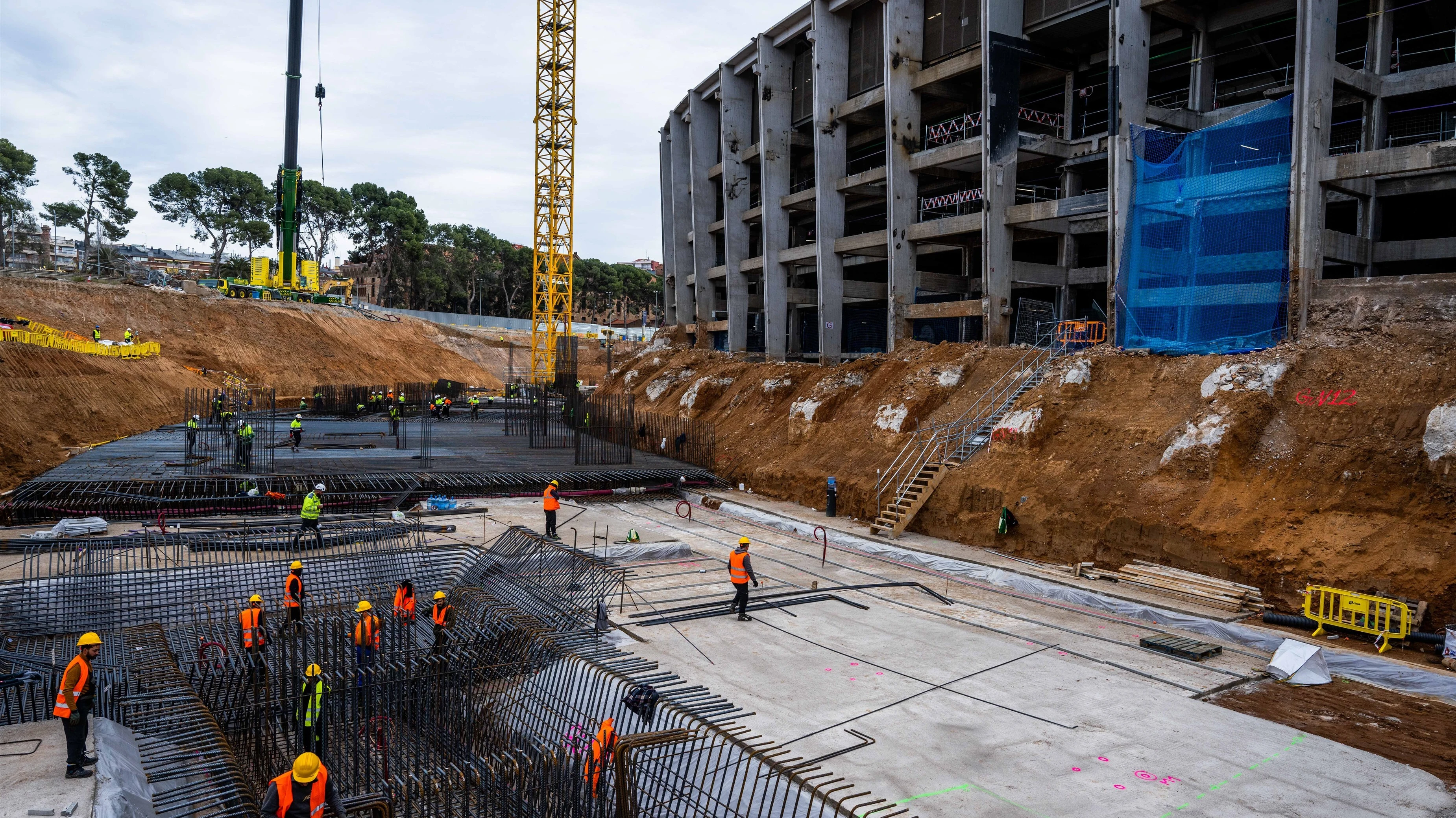 Obras en el Spotify Camp Nou del FC Barcelona a mediados de enero de 2024