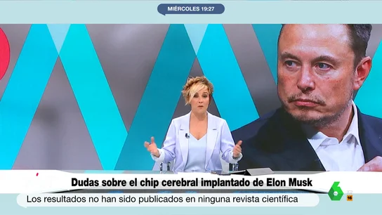 El 'dardo' de Cristina Pardo a Elon Musk sobre el chip cerebral Cristina Pardo analiza con el portavoz de la Sociedad Española de Neurología el anuncio de Elon Musk de que una de sus empresas ha implantado un chip cerebral con éxito. La conclusión final de la presentadora, en este vídeo de Más Vale Tarde.