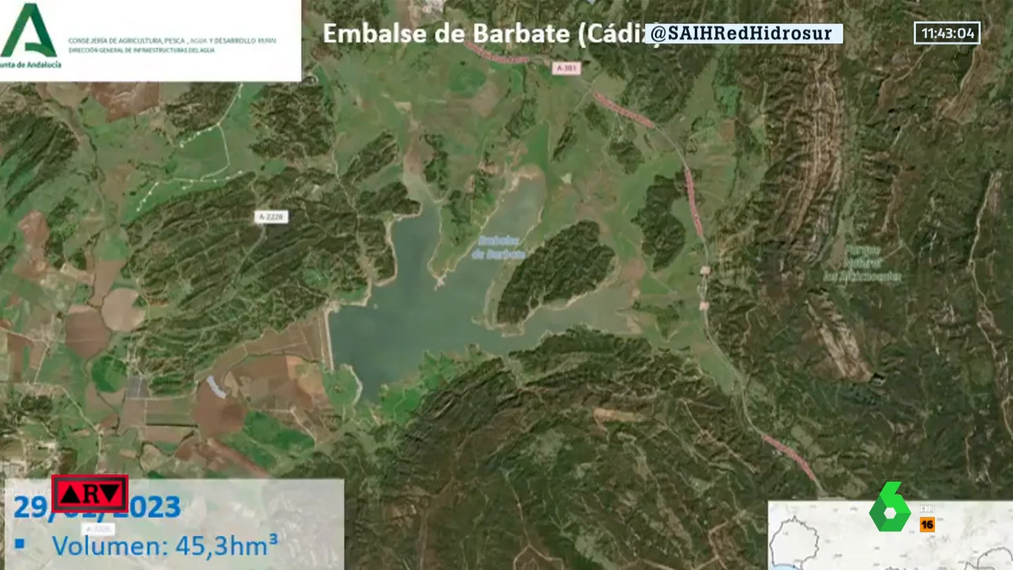 El antes y después de los embalses en Andalucía debido a la sequía El antes y después de los embalses en Andalucía debido a la sequía