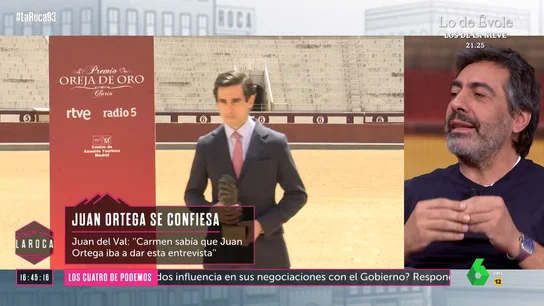 Juan del Val desvela que el torero Juan Ortega ha recibido "mucha pasta" por contar en entrevistas lo que pasó con su boda Juan del Val desvela que el torero Juan Ortega ha recibido "mucha pasta" por contar en entrevistas lo que pasó con su boda