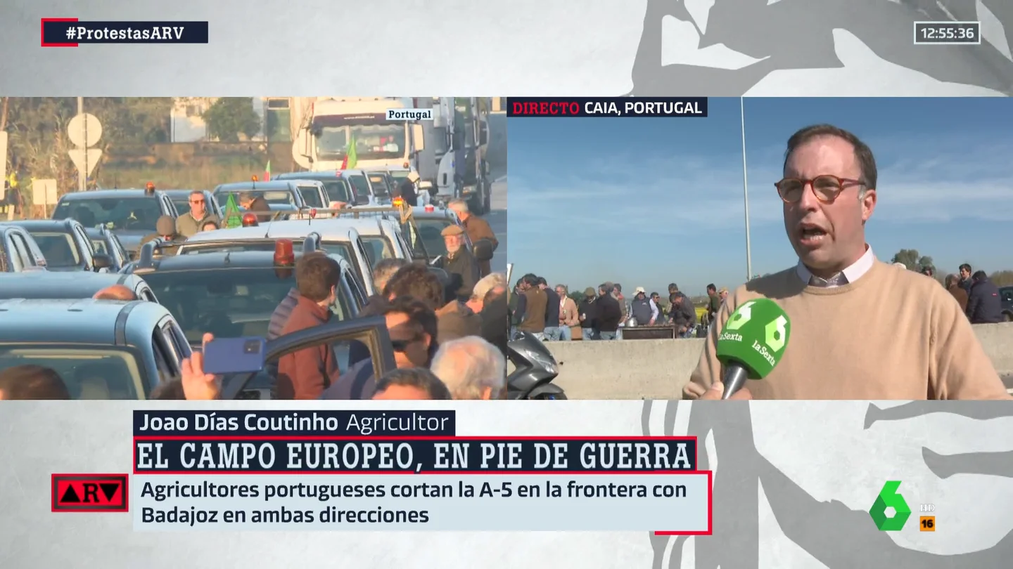 Agricultores portugueses se suman a las protestas: "Nos están agotando" Agricultores portugueses se suman a las protestas: "Nos están agotando"