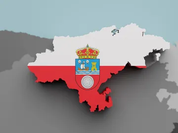 Bandera y escudo de Cantabria Bandera y escudo de Cantabria