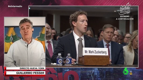 Guillermo Fesser analiza la audiencia de Zuckerberg en el Senado Guillermo Fesser analiza en El Intermedio la audiencia de Zuckerberg en el Comité Judicial del Senado, que acusa a las grandes tecnológicas de no proteger a los menores ante el ciberacoso, en la que el dueño de Meta pidió perdón a las víctimas.