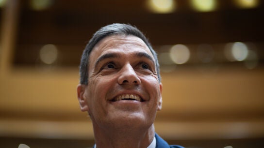 El presidente del Gobierno, Pedro S&aacute;nchez, durante el pleno del Congreso de los Diputados, en el Palacio del Senado, a 10 de enero de 2024.
