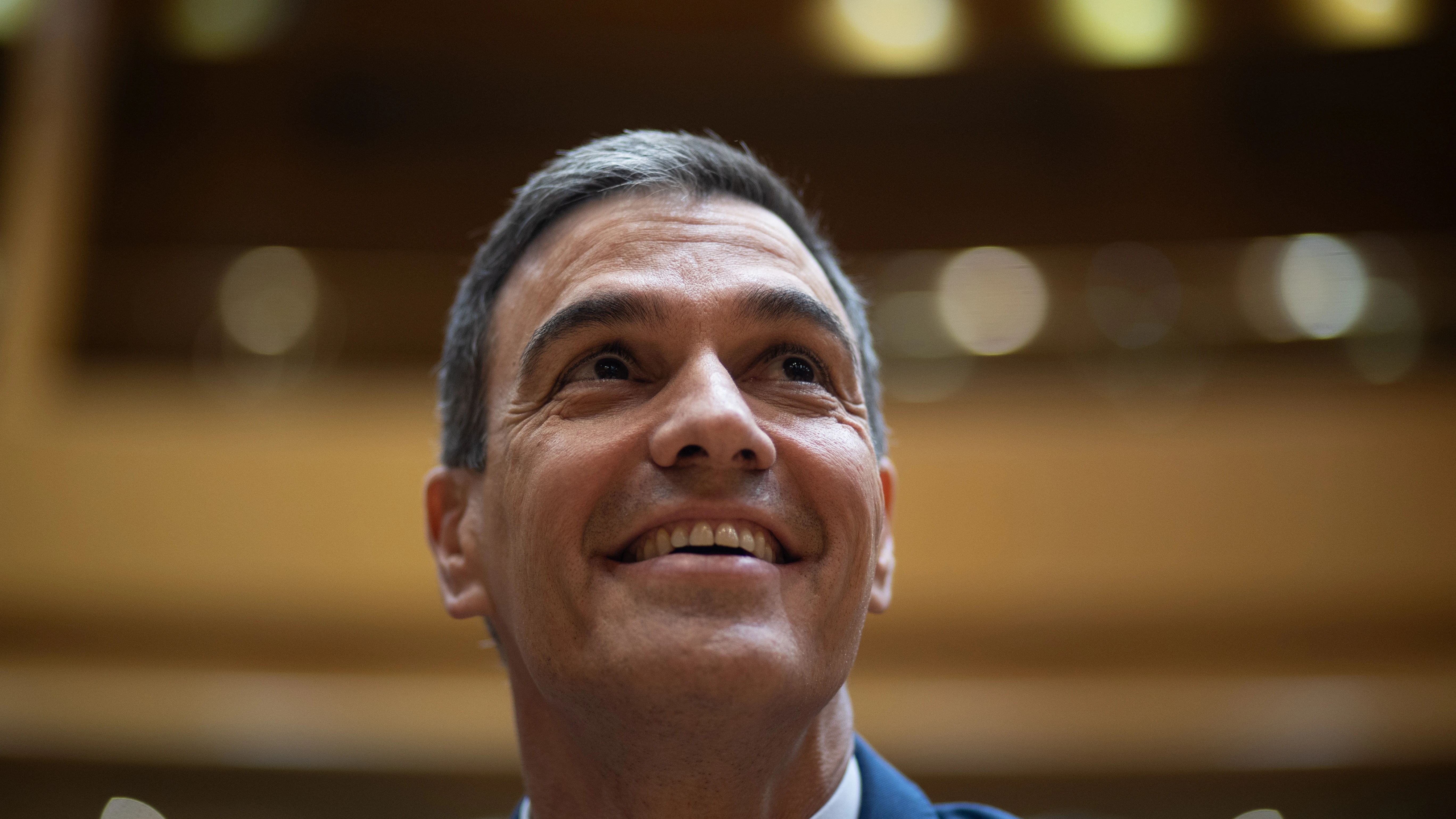 El presidente del Gobierno, Pedro Sánchez, durante el pleno del Congreso de los Diputados, en el Palacio del Senado, a 10 de enero de 2024.