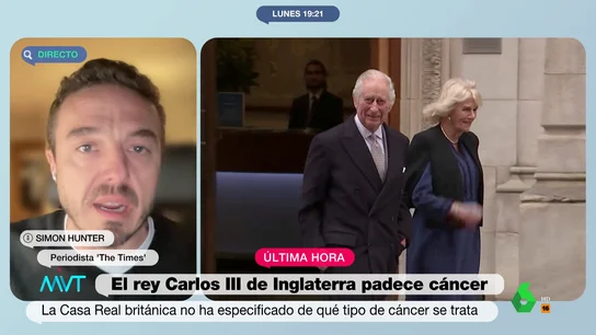 "Una familia real bajo mínimos": el análisis del periodista Simon Hunter ante el diagnóstico de cáncer de Carlos III "Una familia real bajo mínimos": el análisis del periodista Simon Hunter ante el diagnóstico de cáncer de Carlos III