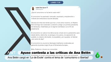 Ayuso responde a Ana Belén: "La libertad no es una aceituna, es poder pedirla en mitad de un concierto"