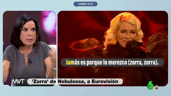 El alegato de Beatriz de Vicente a favor de 'Zorra' de Nebulossa Beatriz de Vicente reacciona en este vídeo a las críticas contra la canción 'Zorra' de Nebulossa, candidata de España a Eurovisión, por el uso que hace de esta palabra: "Oigan señores, que es la séptima acepción del diccionario", recuerda tajante.
