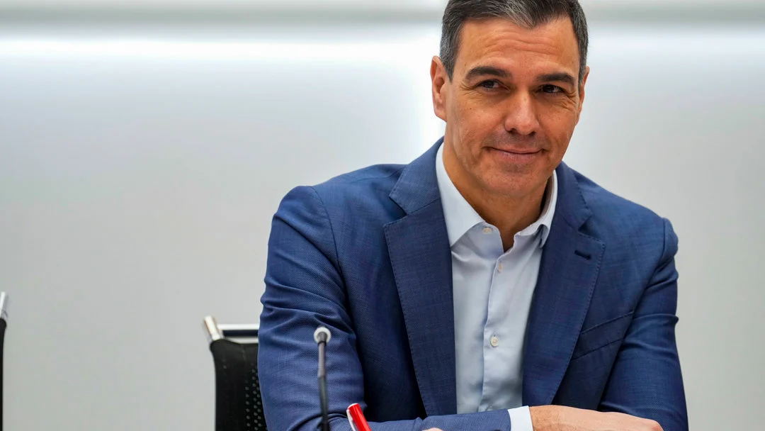 Imagen del presidente del Gobierno, Pedro Sánchez, durante la reunión de la Comisión Ejecutiva Federal, este lunes en Madrid. EFE/ Borja Sánchez Trillo