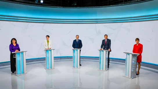 Los candidatos a la presidencia de la Xunta en el debate en la televisión gallega. Los candidatos a la presidencia de la Xunta en el debate en la televisión gallega.
