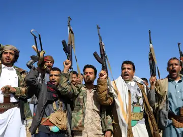Imagen de archivo de rebeldes hutíes en Sana. 