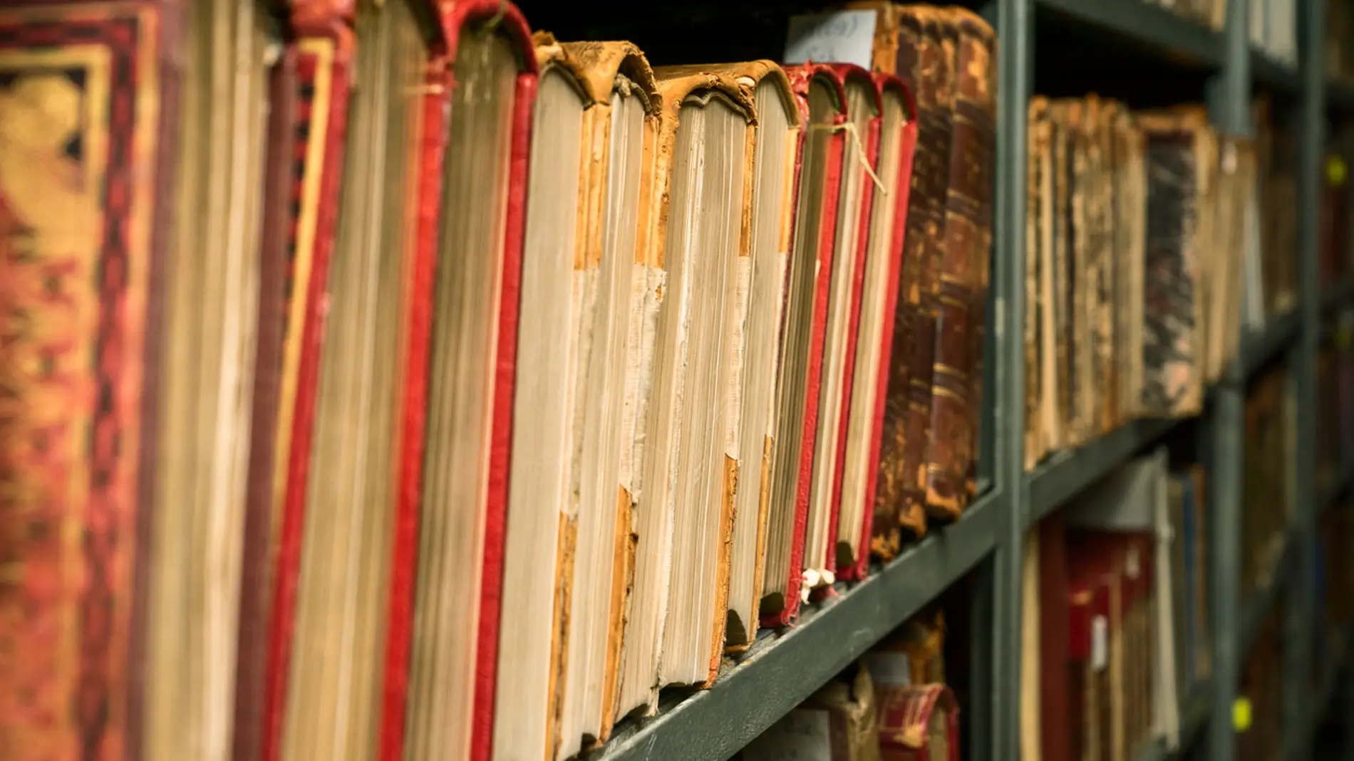 Libros antiguos en un estante Libros antiguos en un estante