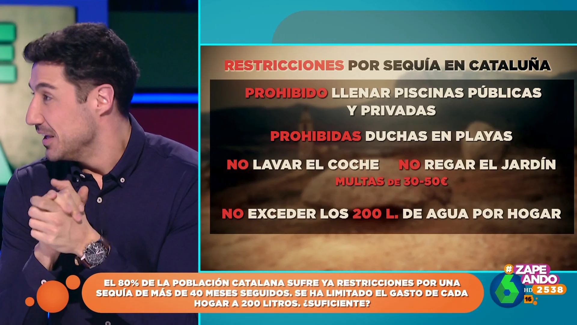 Francisco Cacho alerta sobre cuánta agua consume un hogar medio español: supera los 1000 litros