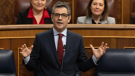 El ministro de la Presidencia, Justicia y Relaciones con las Cortes, Félix Bolaños, interviene durante una sesión de control al Gobierno, en el Congreso de los Diputados El ministro de la Presidencia, Justicia y Relaciones con las Cortes, Félix Bolaños, interviene durante una sesión de control al Gobierno, en el Congreso de los Diputados
