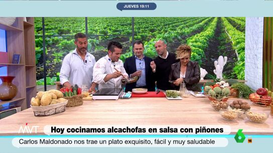 Alcachofas en salsa con pi&ntilde;ones: la exquisita y sencilla receta del chef Carlos Maldonado