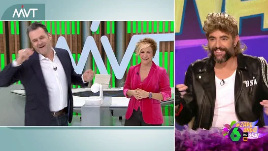 Dani Mateo felicita a Iñaki López por su disfraz de Carnaval de Iñaki Urdangarin Dani Mateo felicita a Iñaki López por su disfraz de Carnaval de Iñaki Urdangarin